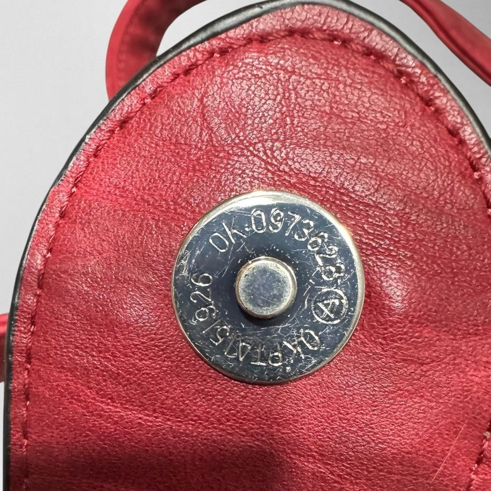 M.C. Marc Chantal Red Tooled Leather Vintage Floral Embossed Crossbody Bag - Picture 13 of 15